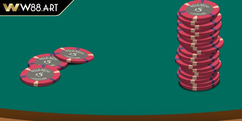 Chọn Bet Size Poker W88 Bet nhỏ khi bài rút yếu